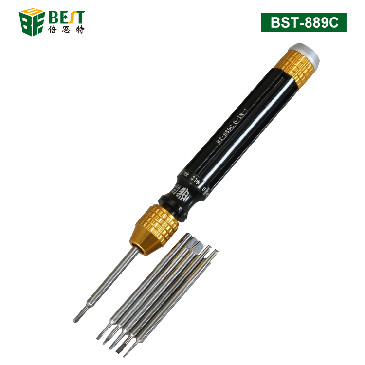 BST-889C 6 in 1 Precision Screwdriver Set for cellphone Opening Repair Tools Kit