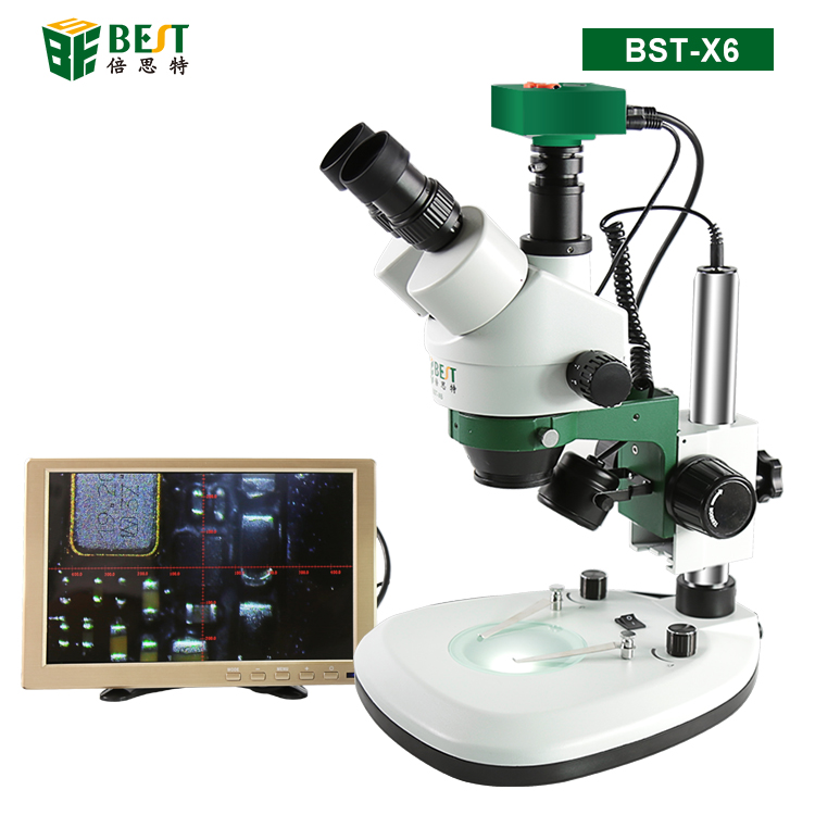 BST-X6 Video Stereo Trinocular 3D Digital Microscope with Camera
