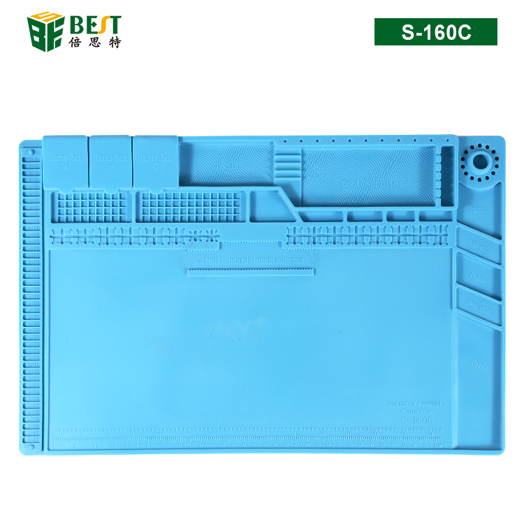 BST-S-160C Soldering Station Iron Phone PC Computer Repair Mat Magnetic Heat Insulation Silicone Pad