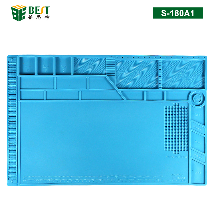 BST-S-180A1 Heat Insulation Silicone Welding Pad Mat Desk Maintenance Platform With Magnetic